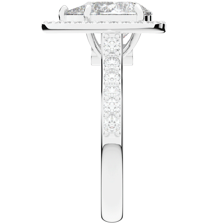 2.50CT.TW PEAR LAB DIAMOND HALO ENGAGEMENT RING - Nazarelle