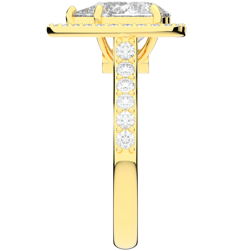 2.50CT.TW PEAR LAB DIAMOND HALO ENGAGEMENT RING - Nazarelle