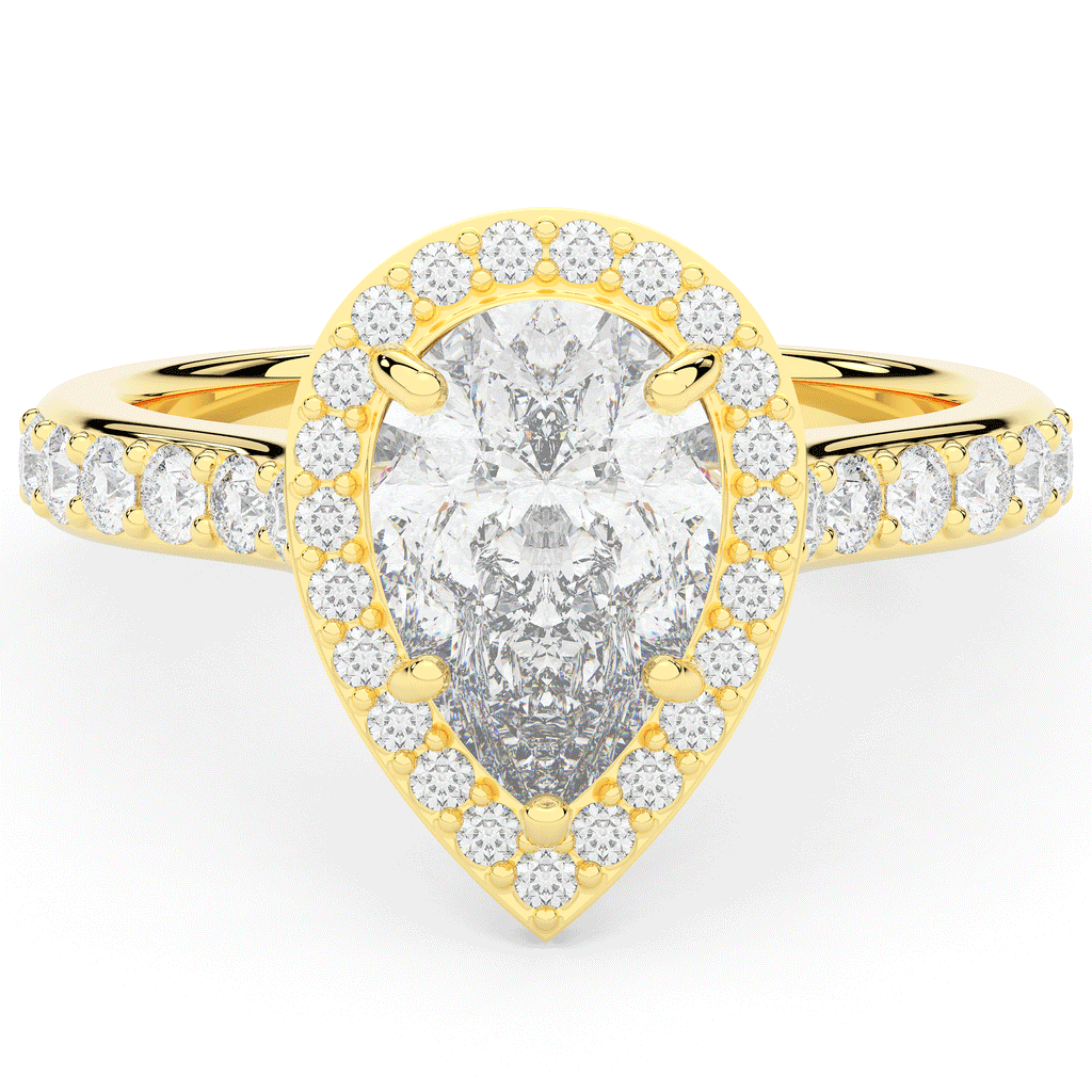 2.50CT.TW PEAR LAB DIAMOND HALO ENGAGEMENT RING - Nazarelle