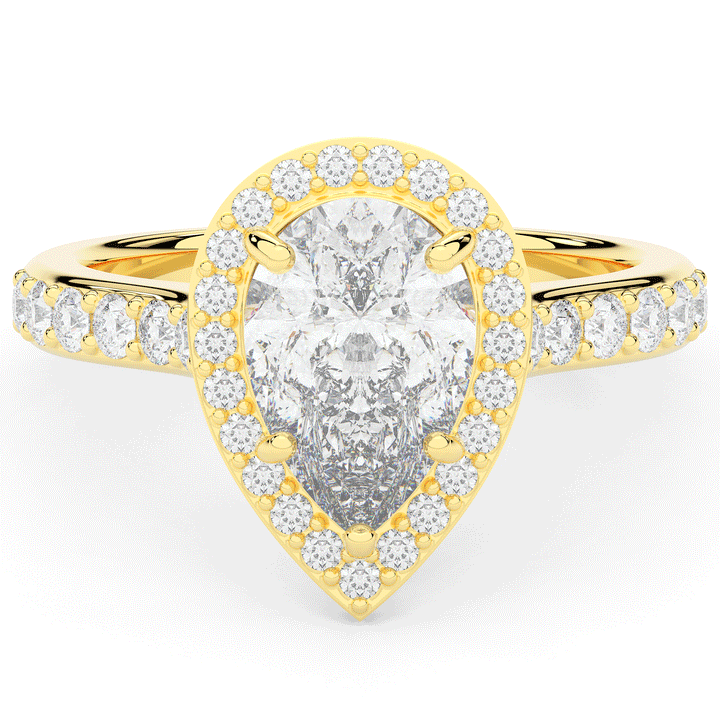 2.50CT.TW PEAR LAB DIAMOND HALO ENGAGEMENT RING - Nazarelle