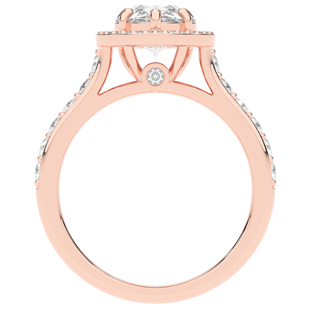 2.50CT.TW PEAR LAB DIAMOND HALO ENGAGEMENT RING - Nazarelle