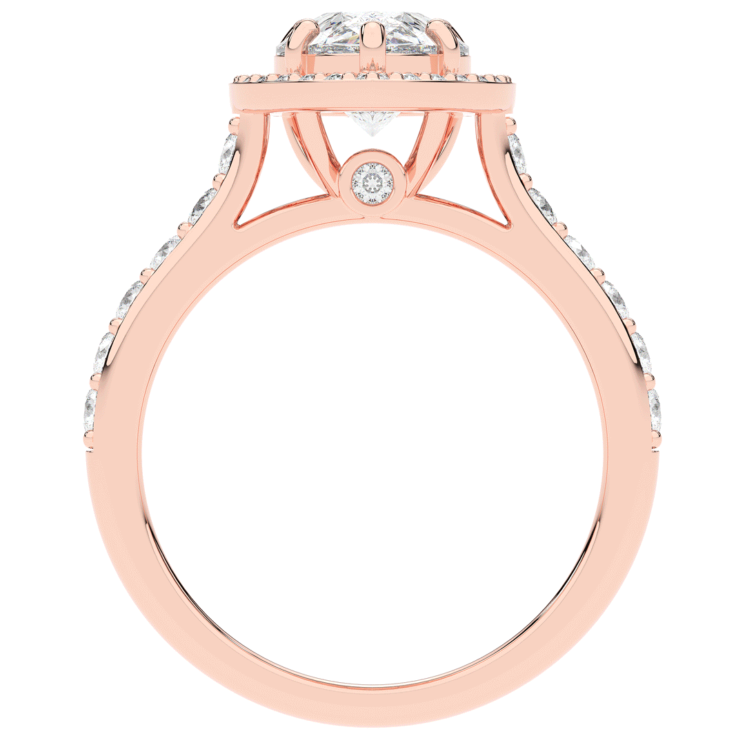 2.50CT.TW PEAR LAB DIAMOND HALO ENGAGEMENT RING - Nazarelle