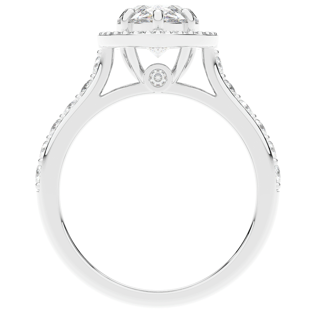 2.50CT.TW PEAR LAB DIAMOND HALO ENGAGEMENT RING - Nazarelle