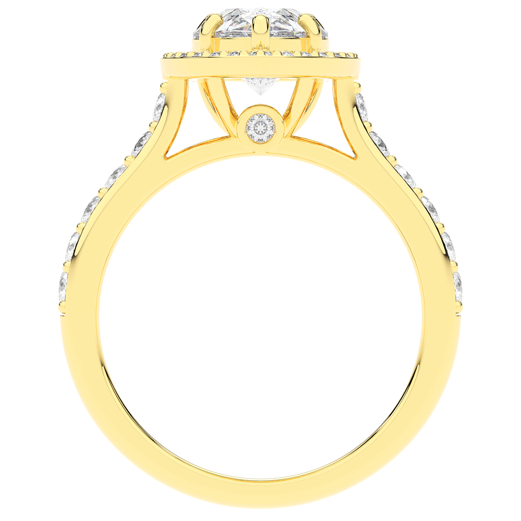 2.50CT.TW PEAR LAB DIAMOND HALO ENGAGEMENT RING - Nazarelle
