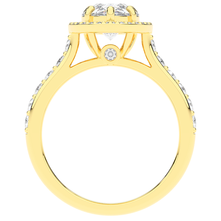 2.50CT.TW PEAR LAB DIAMOND HALO ENGAGEMENT RING - Nazarelle