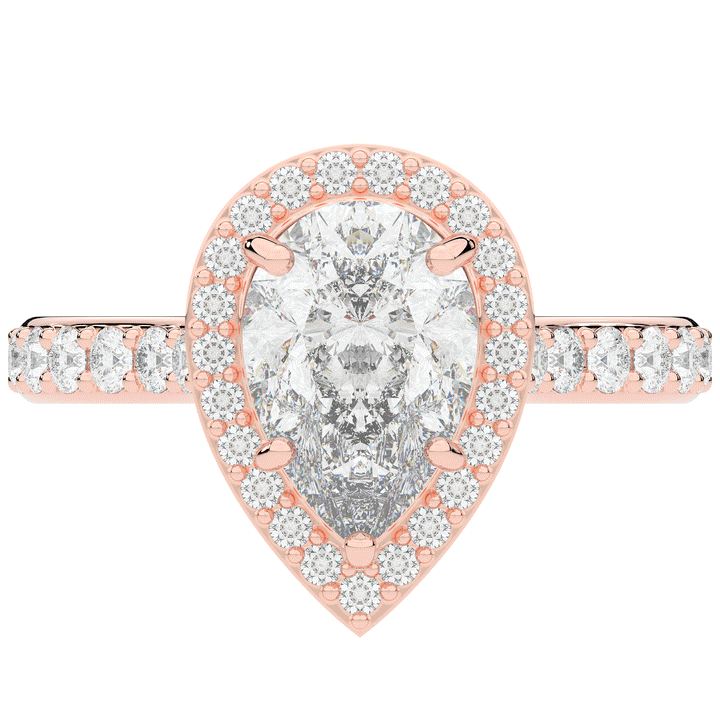 2.50CT.TW PEAR LAB DIAMOND HALO ENGAGEMENT RING - Nazarelle