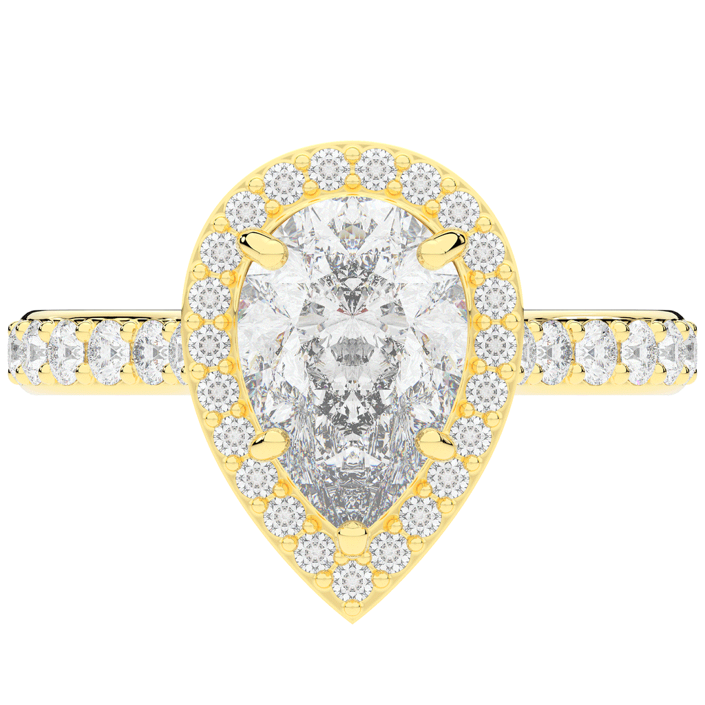 2.50CT.TW PEAR LAB DIAMOND HALO ENGAGEMENT RING - Nazarelle