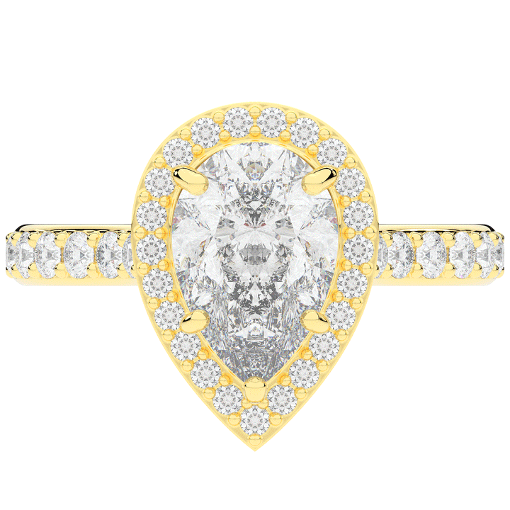 2.50CT.TW PEAR LAB DIAMOND HALO ENGAGEMENT RING - Nazarelle