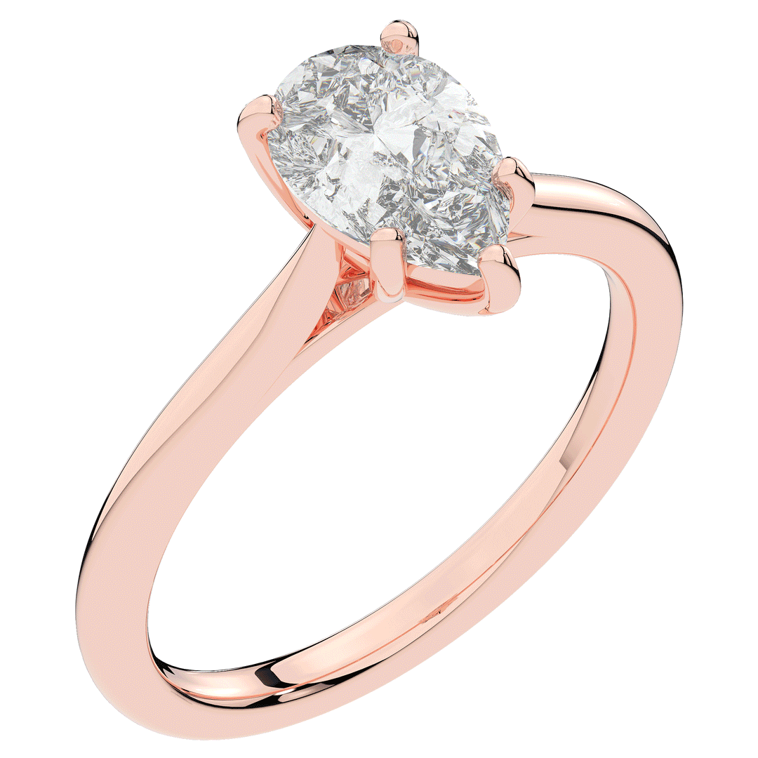 1.00CT.TW PEAR LAB DIAMOND SOLITAIRE ENGAGEMENT RING - Nazarelle