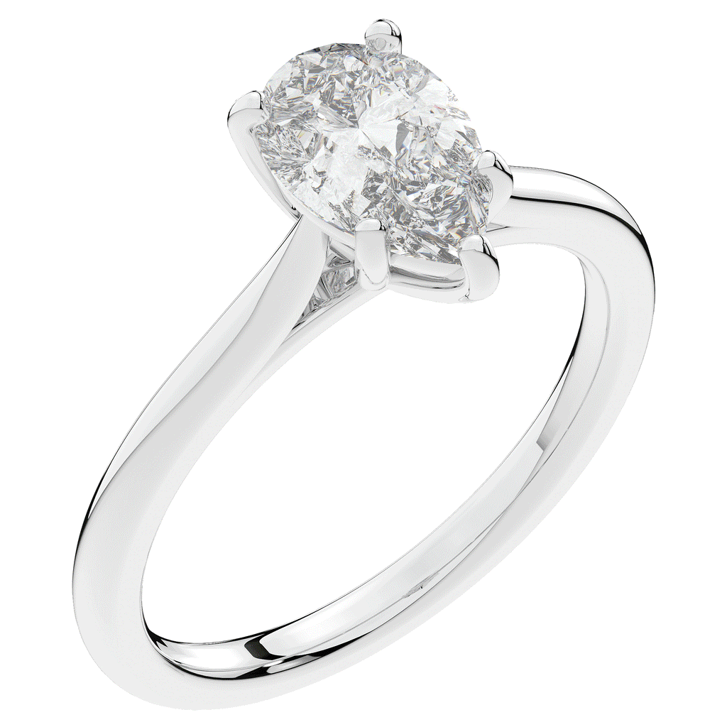 1.00CT.TW PEAR LAB DIAMOND SOLITAIRE ENGAGEMENT RING - Nazarelle