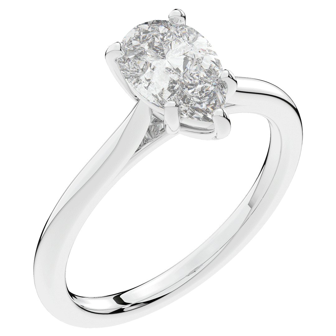 1.00CT.TW PEAR LAB DIAMOND SOLITAIRE ENGAGEMENT RING - Nazarelle