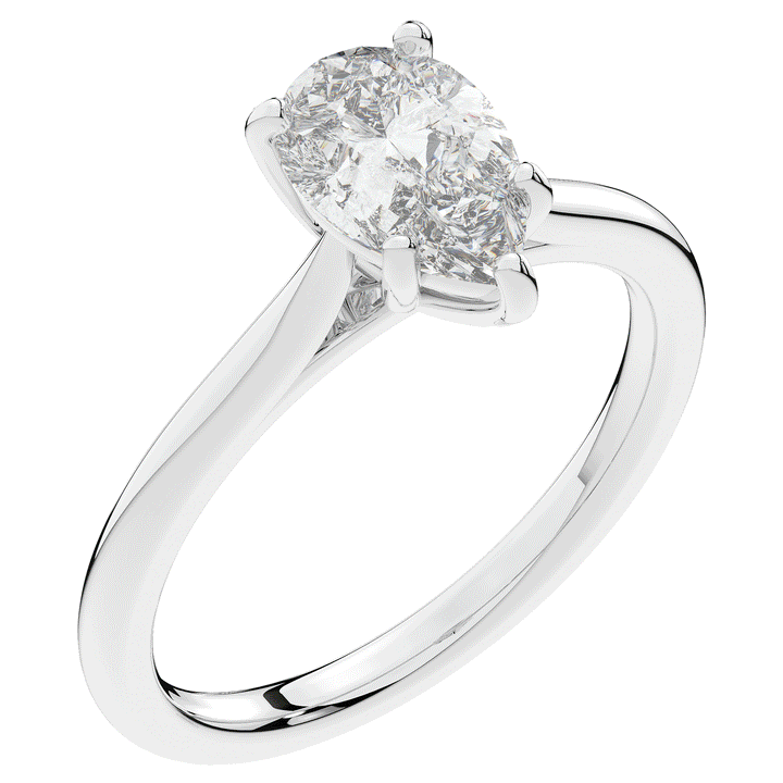 1.00CT.TW PEAR LAB DIAMOND SOLITAIRE ENGAGEMENT RING - Nazarelle
