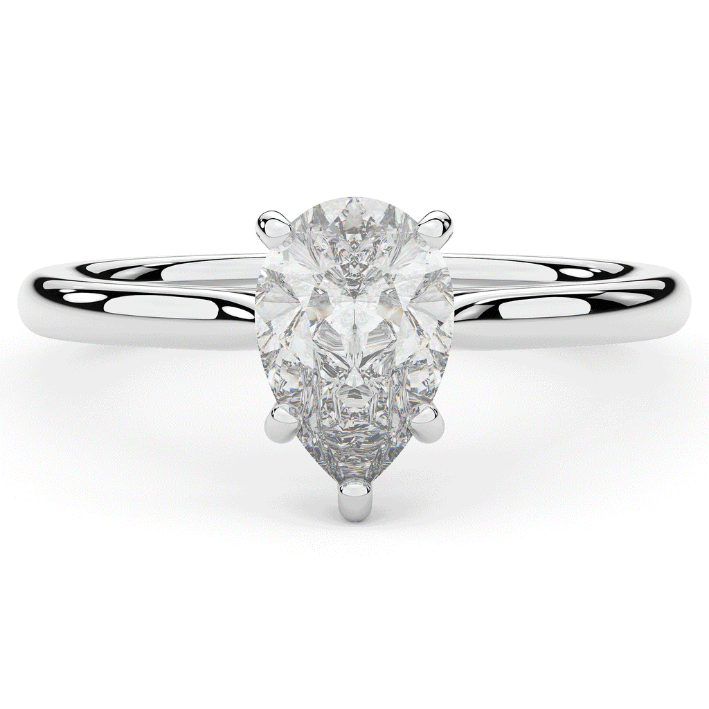 1.00CT PEAR LAB DIAMOND SOLITAIRE ENGAGEMENT RING - Nazarelle
