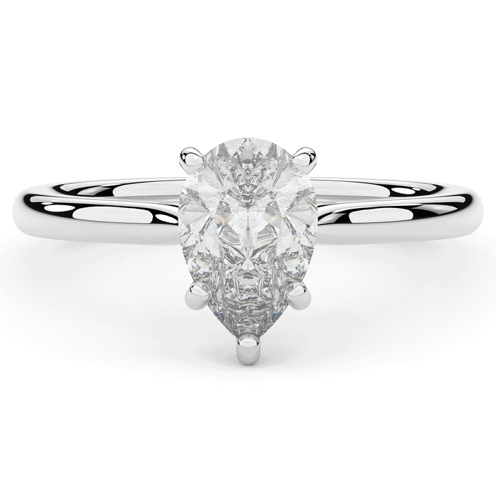 1.00CT PEAR LAB DIAMOND SOLITAIRE ENGAGEMENT RING - Nazarelle
