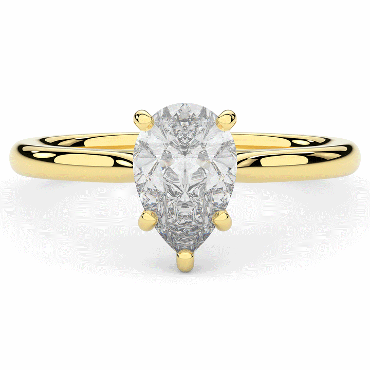 1.00CT PEAR LAB DIAMOND SOLITAIRE ENGAGEMENT RING - Nazarelle