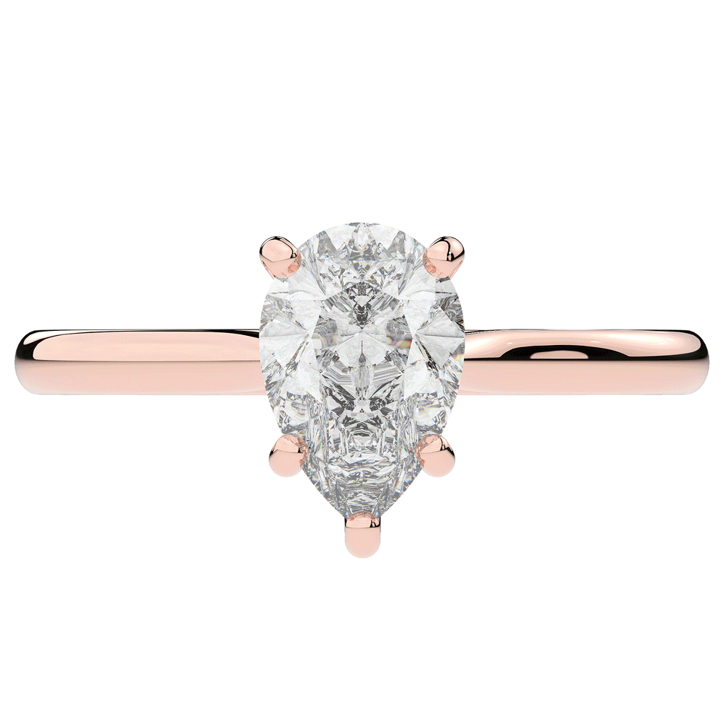 1.00CT.TW PEAR LAB DIAMOND SOLITAIRE ENGAGEMENT RING - Nazarelle