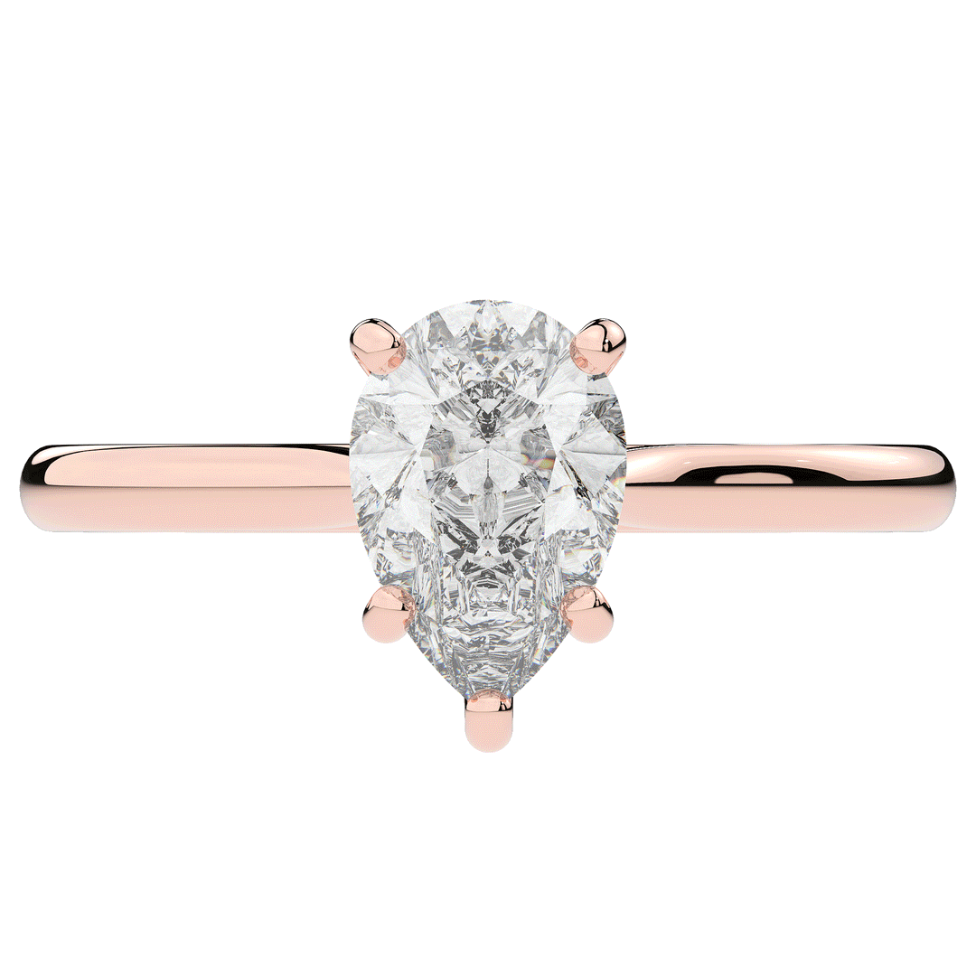 1.00CT.TW PEAR LAB DIAMOND SOLITAIRE ENGAGEMENT RING - Nazarelle