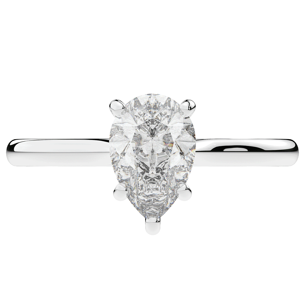 1.00CT.TW PEAR LAB DIAMOND SOLITAIRE ENGAGEMENT RING - Nazarelle