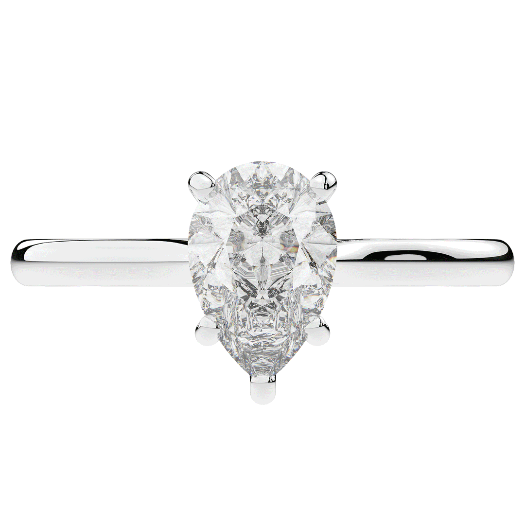 1.00CT.TW PEAR LAB DIAMOND SOLITAIRE ENGAGEMENT RING - Nazarelle