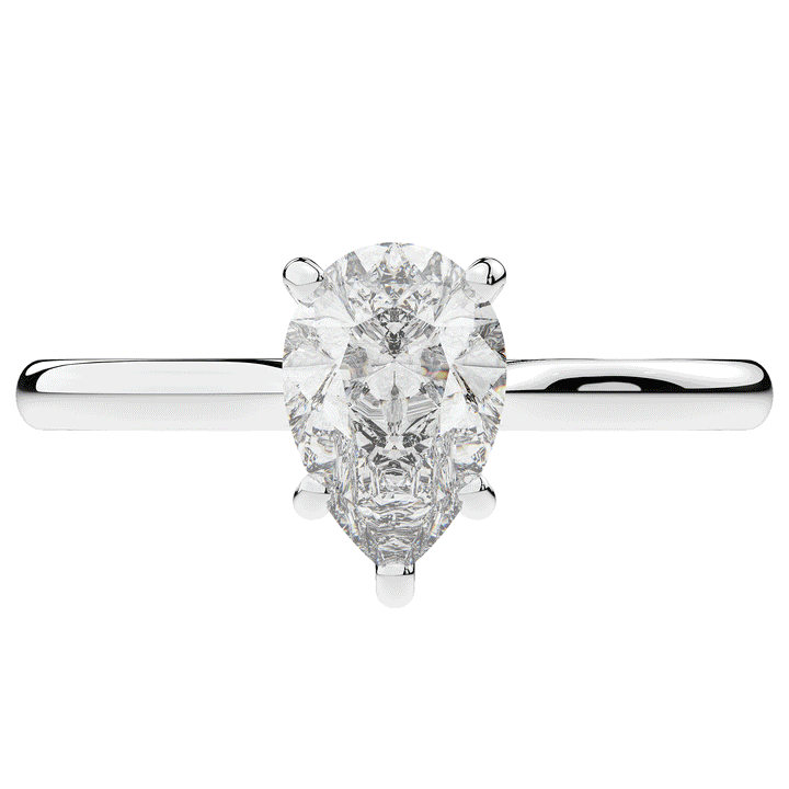 1.00CT.TW PEAR LAB DIAMOND SOLITAIRE ENGAGEMENT RING - Nazarelle
