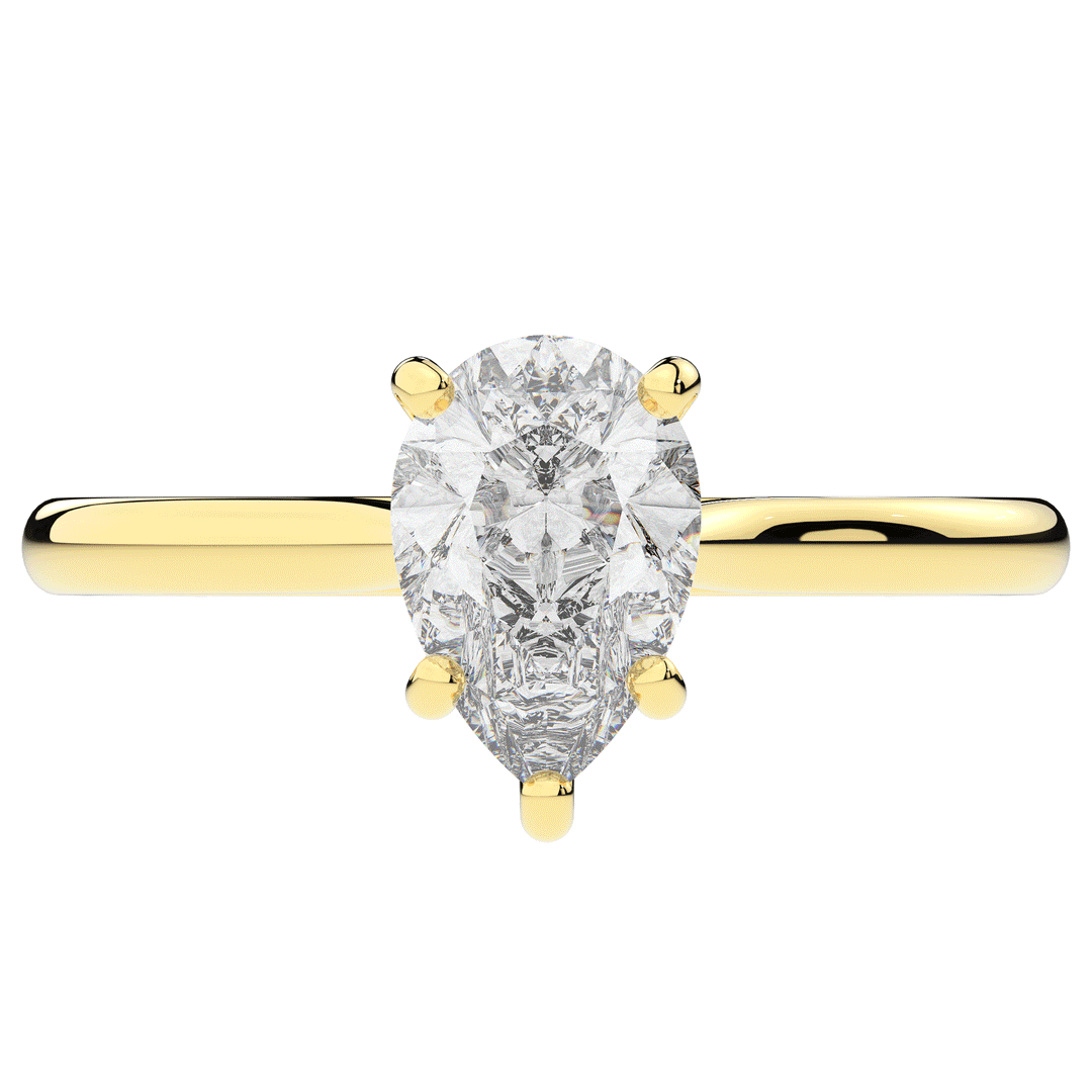 1.00CT.TW PEAR LAB DIAMOND SOLITAIRE ENGAGEMENT RING - Nazarelle