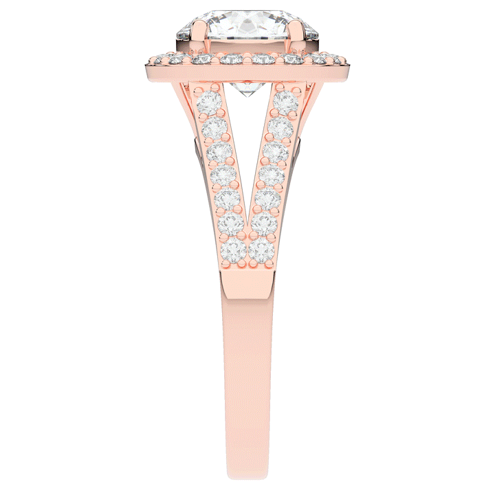 2.50CT.TW ROUND LAB DIAMOND SPLIT SHANK HALO ENGAGEMENT RING - Nazarelle