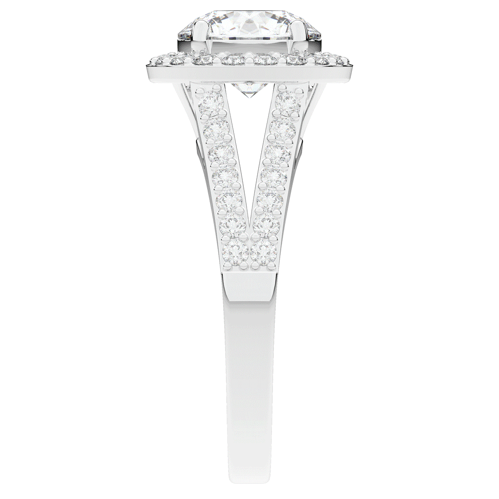 2.50CT.TW ROUND LAB DIAMOND SPLIT SHANK HALO ENGAGEMENT RING - Nazarelle