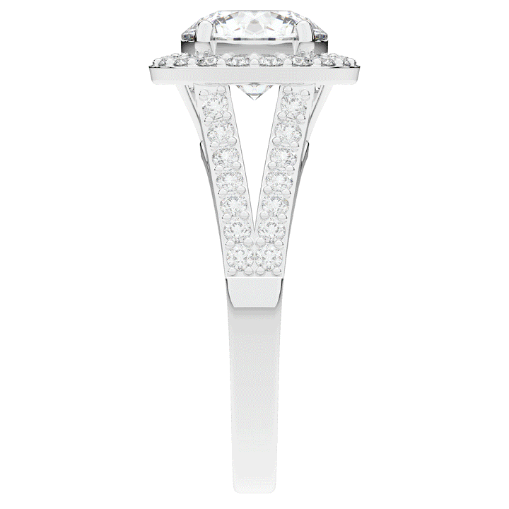 2.50CT.TW ROUND LAB DIAMOND SPLIT SHANK HALO ENGAGEMENT RING - Nazarelle