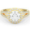 2.50CT.TW ROUND LAB DIAMOND SPLIT SHANK HALO ENGAGEMENT RING - Nazarelle