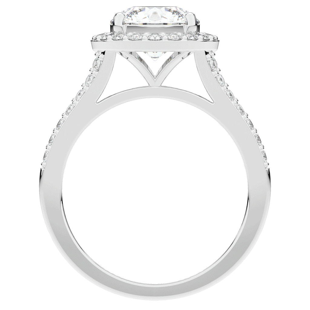 2.50CT.TW ROUND LAB DIAMOND SPLIT SHANK HALO ENGAGEMENT RING - Nazarelle