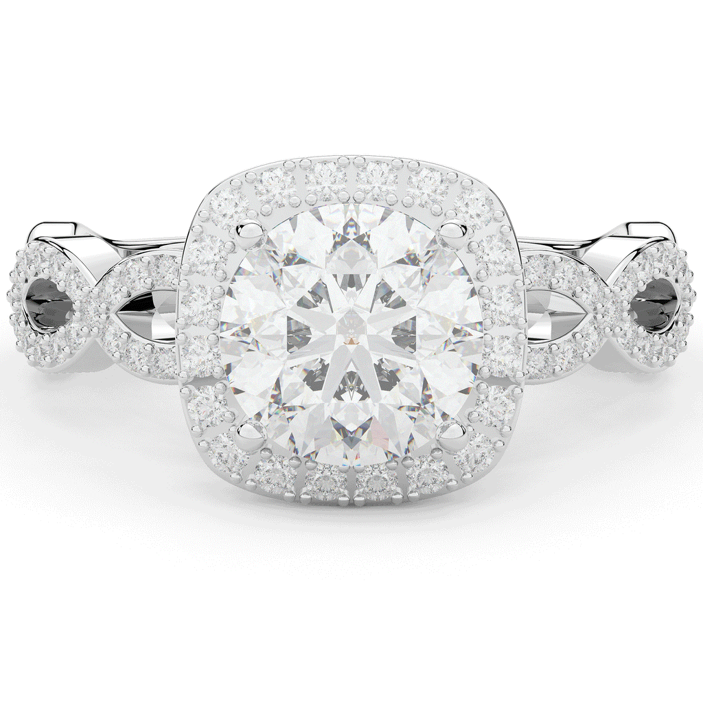 2.35CT.TW ROUND LAB DIAMOND HALO ENGAGEMENT RING - Nazarelle