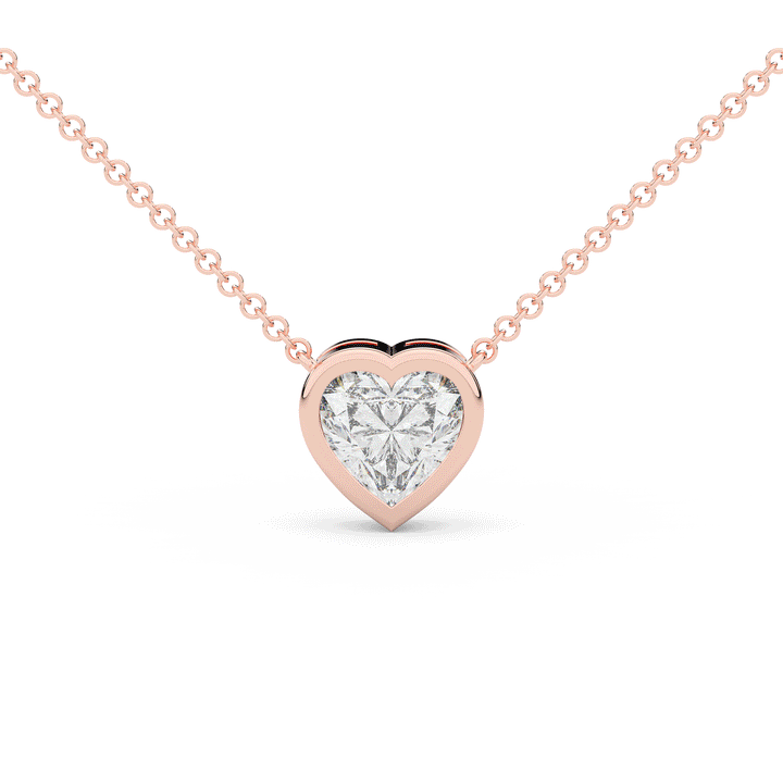 2.00CT HEART LAB DIAMOND BEZEL SET PENDANT - Nazarelle