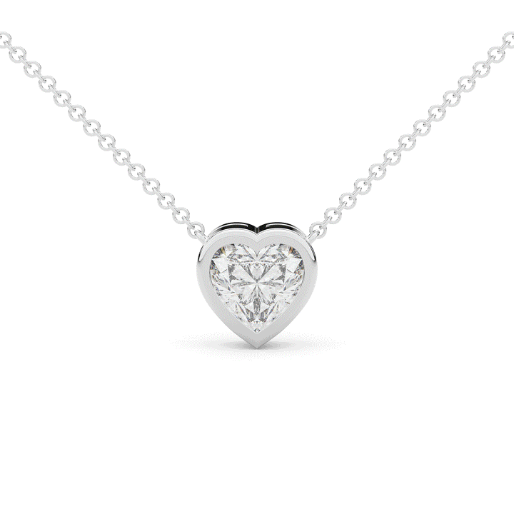 2.00CT HEART LAB DIAMOND BEZEL SET PENDANT - Nazarelle