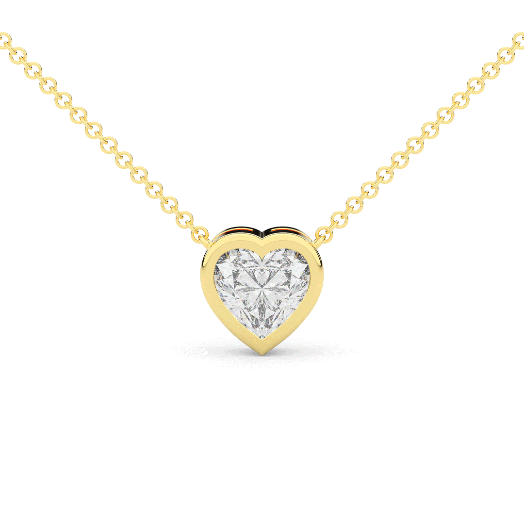 2.00CT HEART LAB DIAMOND BEZEL SET PENDANT - Nazarelle