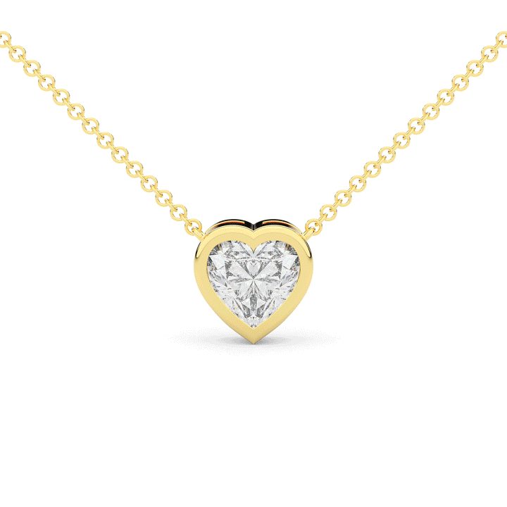 2.00CT HEART LAB DIAMOND BEZEL SET PENDANT - Nazarelle