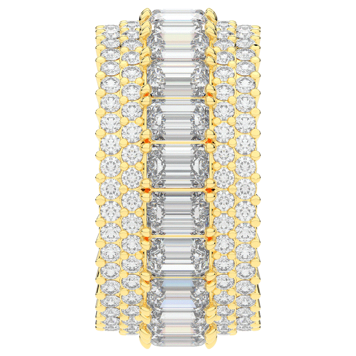 7.00CT.TW EMERALD CUT AND ROUND LAB DIAMOND ETERNITY WEDDING BAND - Nazarelle