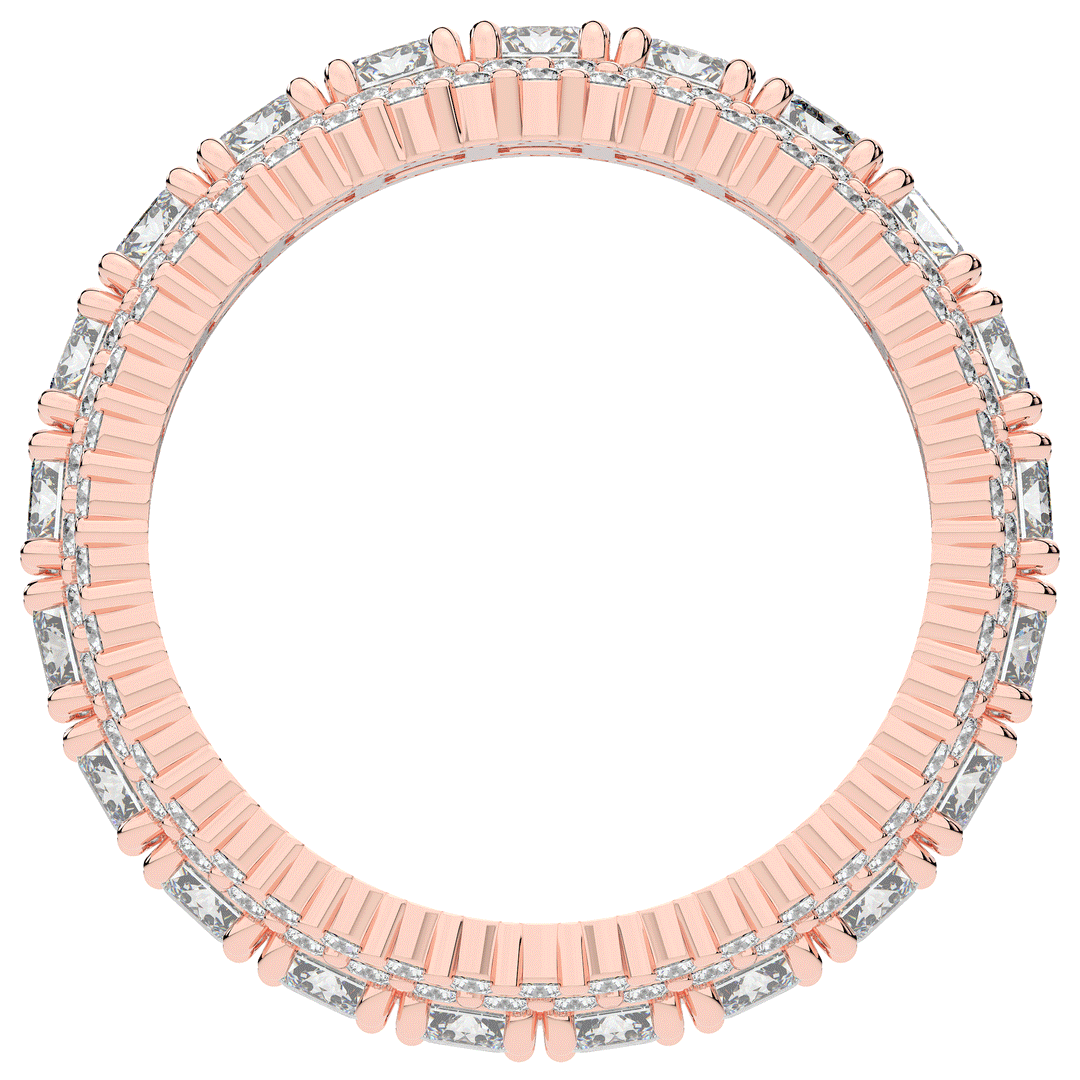 7.00CT.TW EMERALD CUT AND ROUND LAB DIAMOND ETERNITY WEDDING BAND - Nazarelle