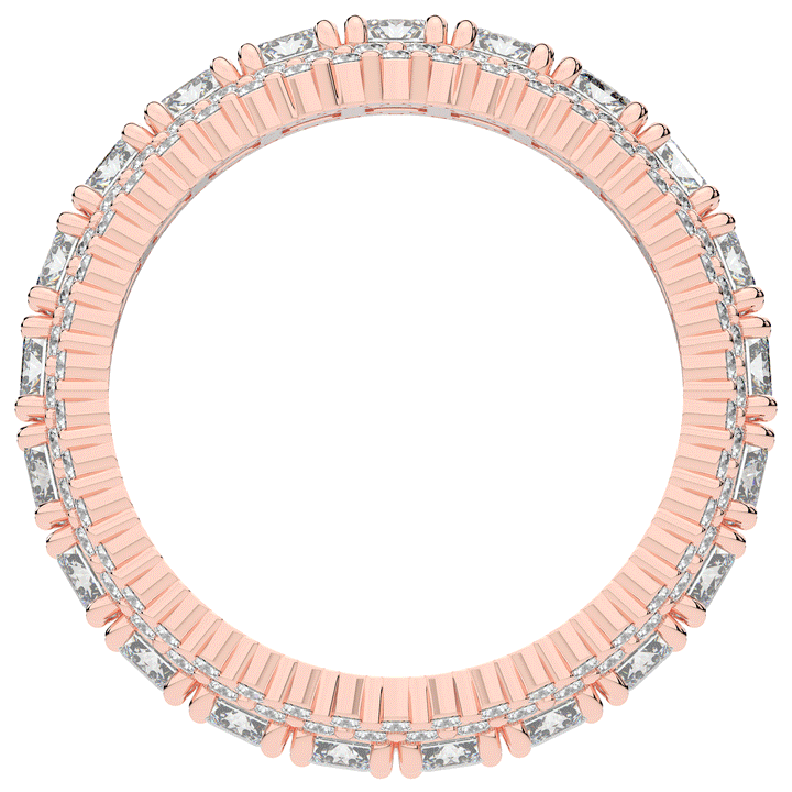 7.00CT.TW EMERALD CUT AND ROUND LAB DIAMOND ETERNITY WEDDING BAND - Nazarelle