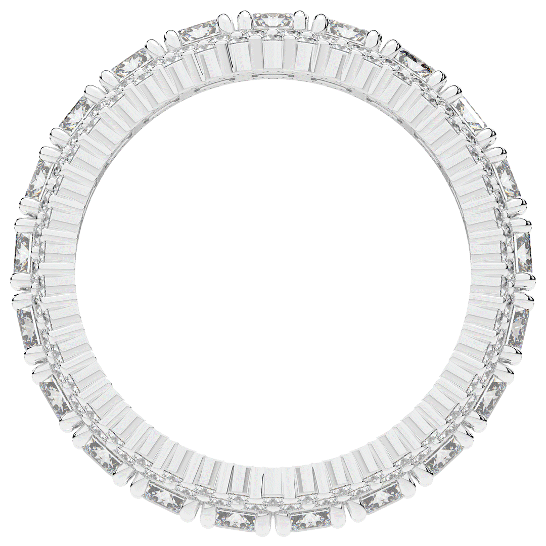 7.00CT.TW EMERALD CUT AND ROUND LAB DIAMOND ETERNITY WEDDING BAND - Nazarelle