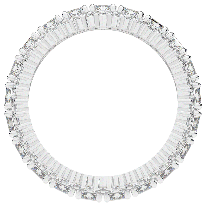 7.00CT.TW EMERALD CUT AND ROUND LAB DIAMOND ETERNITY WEDDING BAND - Nazarelle