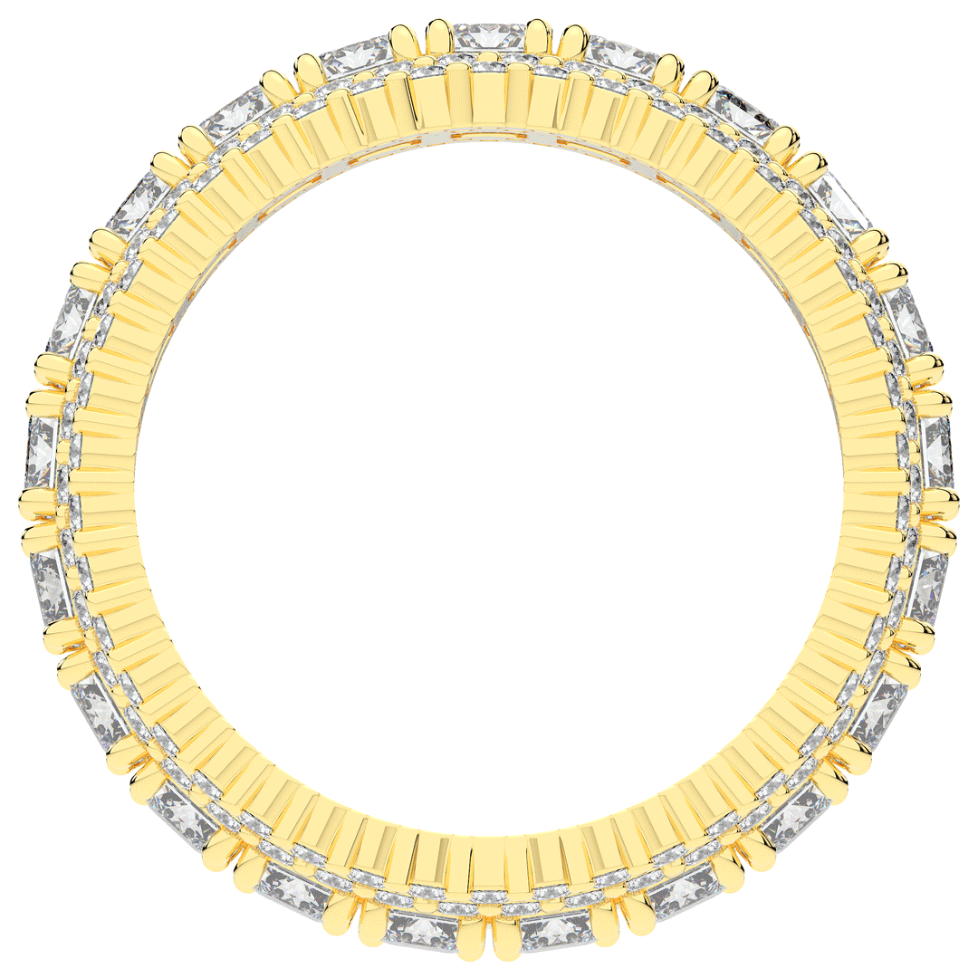 7.00CT.TW EMERALD CUT AND ROUND LAB DIAMOND ETERNITY WEDDING BAND - Nazarelle