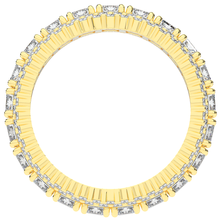 7.00CT.TW EMERALD CUT AND ROUND LAB DIAMOND ETERNITY WEDDING BAND - Nazarelle