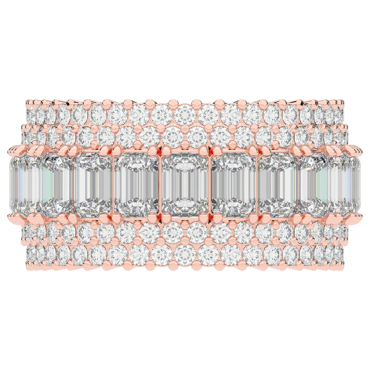 7.00CT.TW EMERALD CUT AND ROUND LAB DIAMOND ETERNITY WEDDING BAND - Nazarelle