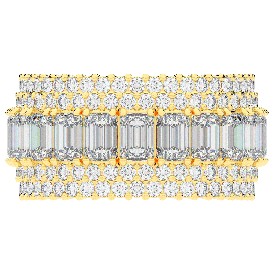 7.00CT.TW EMERALD CUT AND ROUND LAB DIAMOND ETERNITY WEDDING BAND - Nazarelle