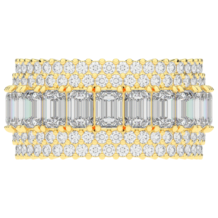7.00CT.TW EMERALD CUT AND ROUND LAB DIAMOND ETERNITY WEDDING BAND - Nazarelle