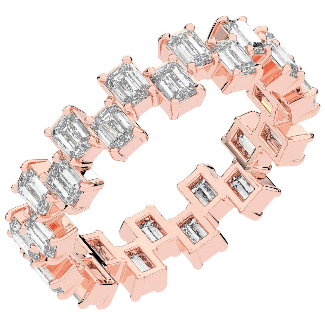 2.60CT.TW EMERALD CUT LAB DIAMOND ETERNITY WEDDING BAND - Nazarelle