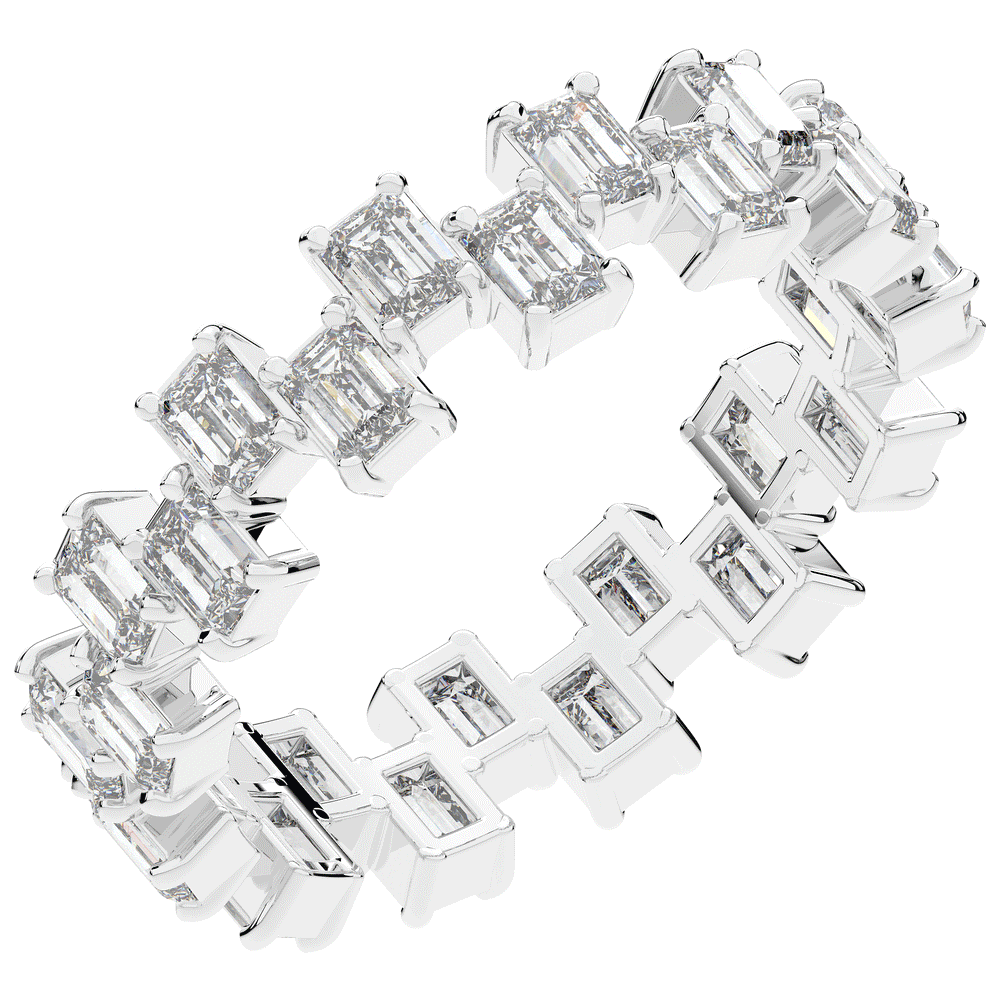 2.60CT.TW EMERALD CUT LAB DIAMOND ETERNITY WEDDING BAND - Nazarelle
