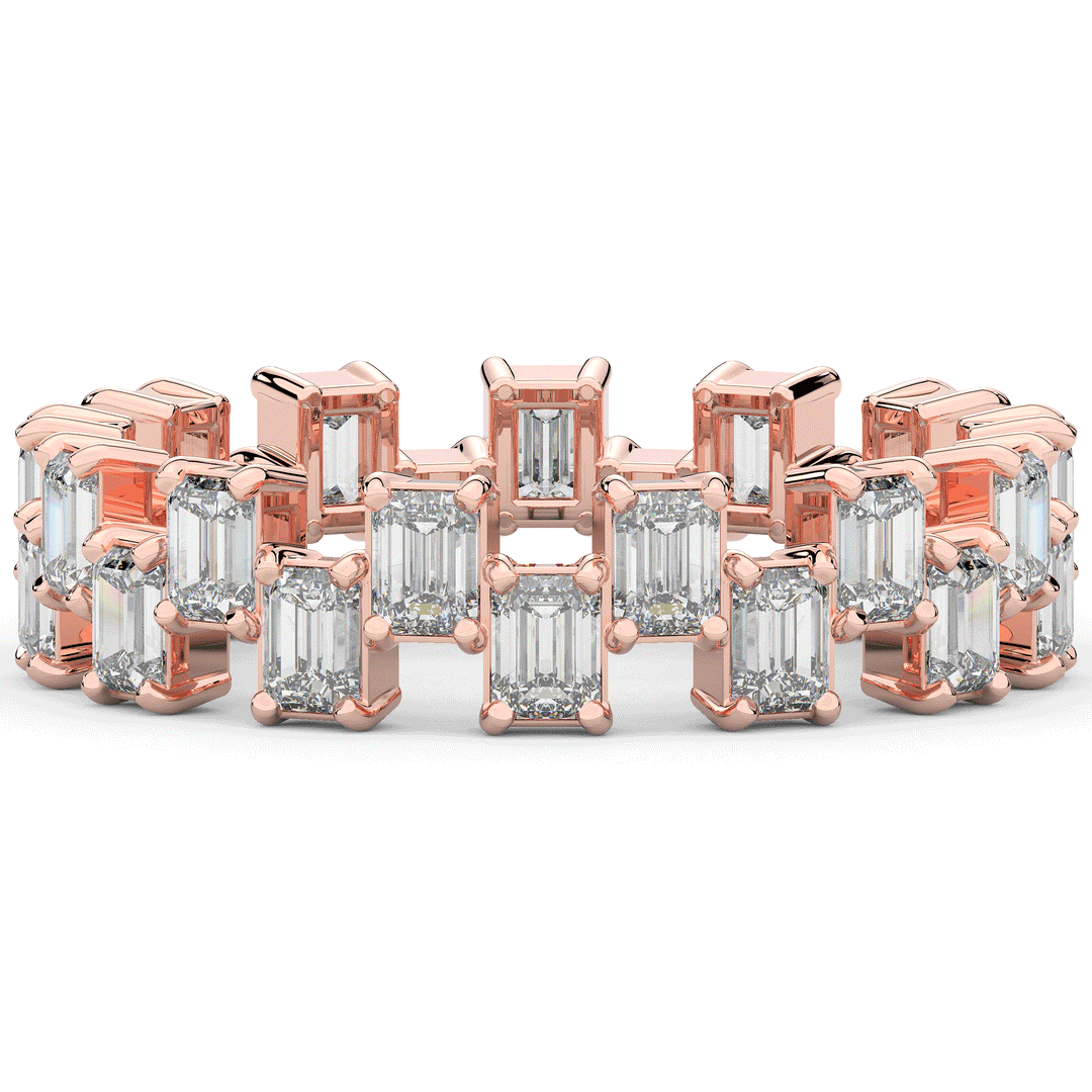 2.60CT.TW EMERALD CUT LAB DIAMOND ETERNITY WEDDING BAND - Nazarelle