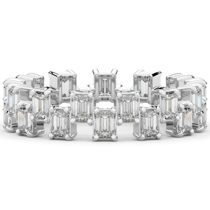 2.60CT.TW EMERALD CUT LAB DIAMOND ETERNITY WEDDING BAND - Nazarelle