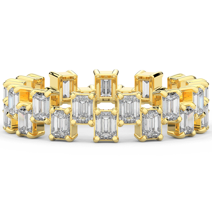2.60CT.TW EMERALD CUT LAB DIAMOND ETERNITY WEDDING BAND - Nazarelle
